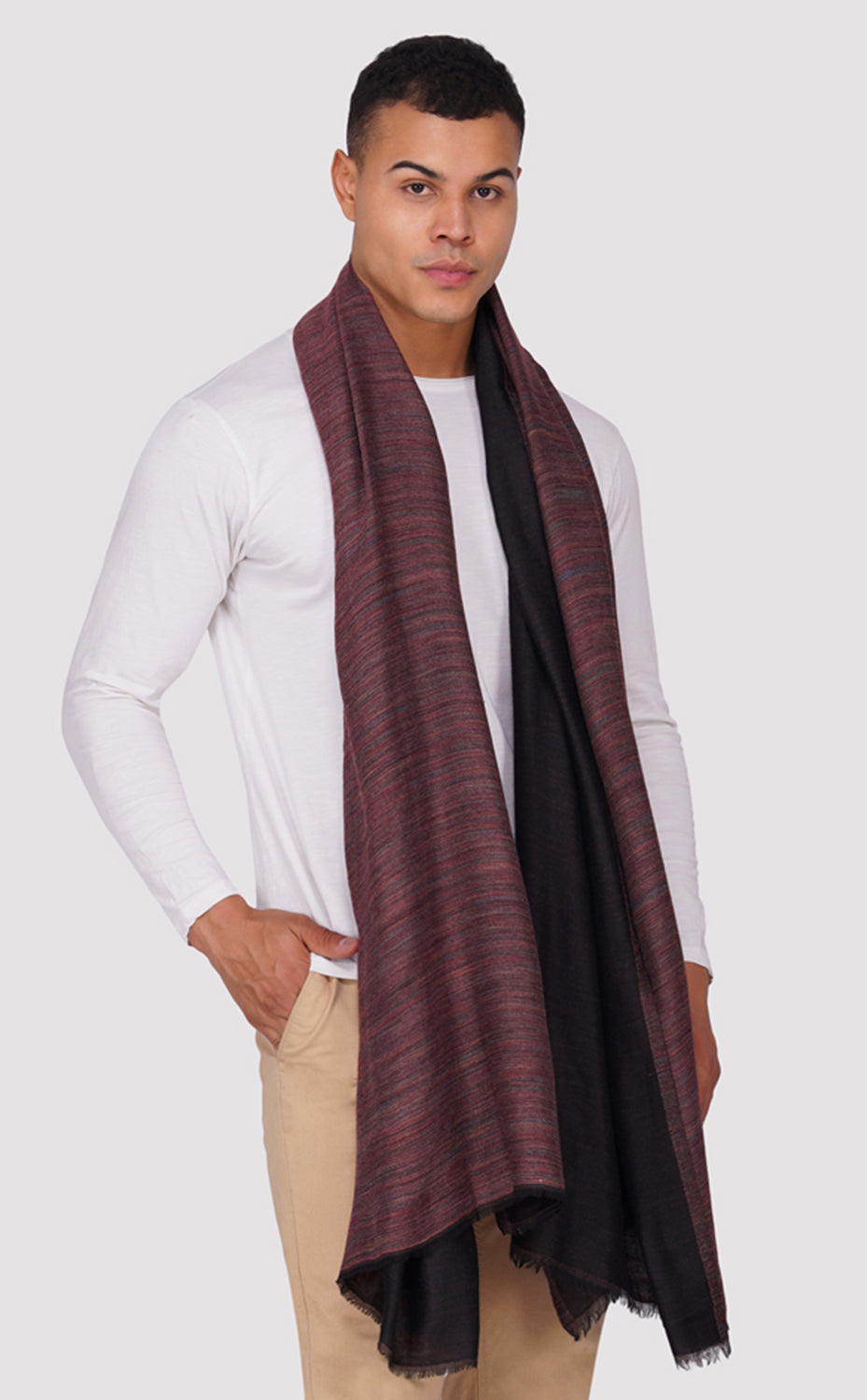 Reversible Pashmina Shawl - Rose