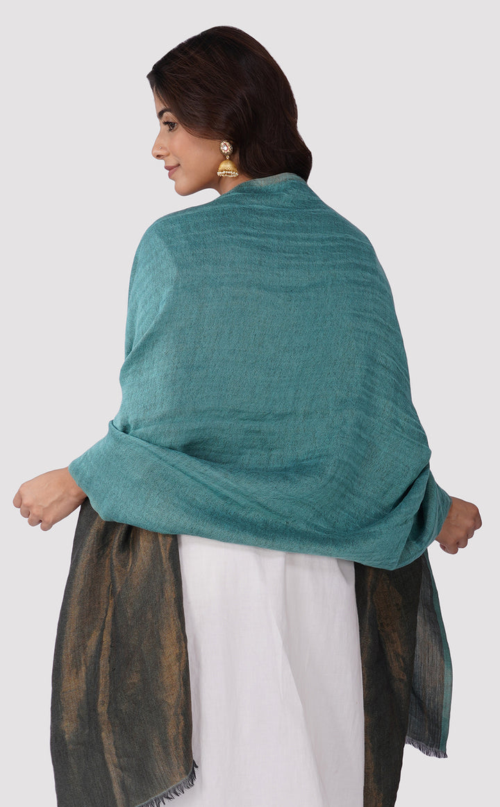 Zari Reversible Stole - Sapphire