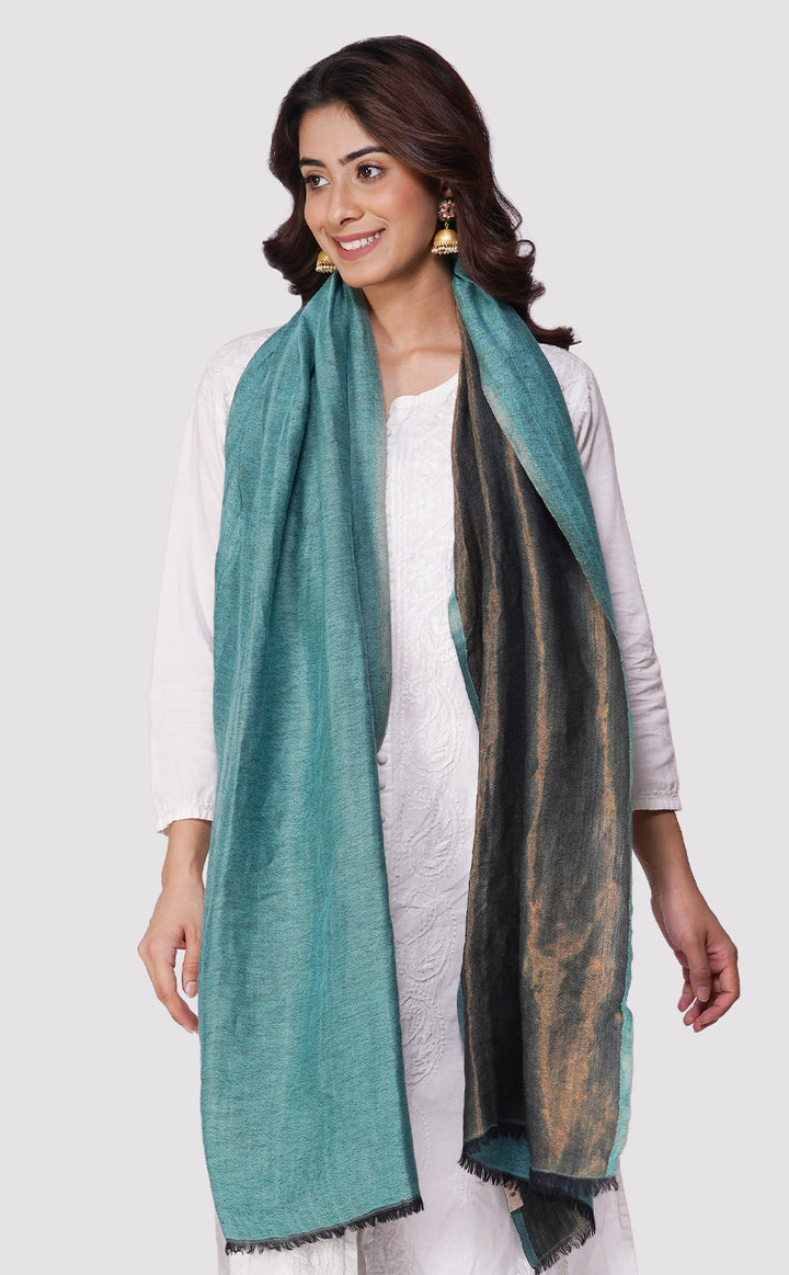 Zari Reversible Stole - Sapphire