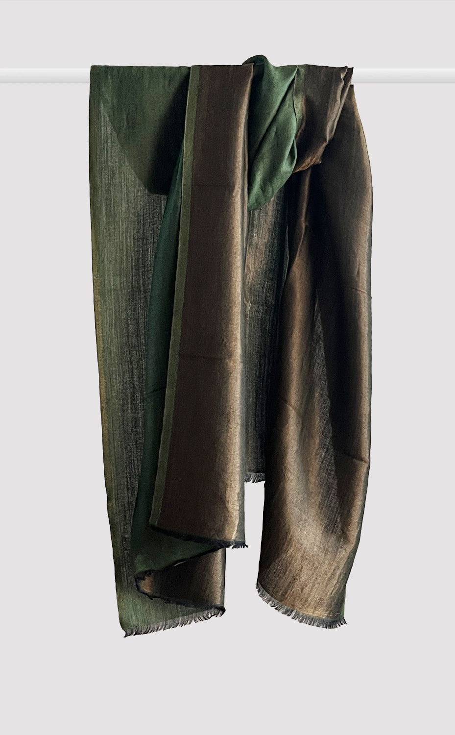 Zari Reversible Shawl - Moss Green
