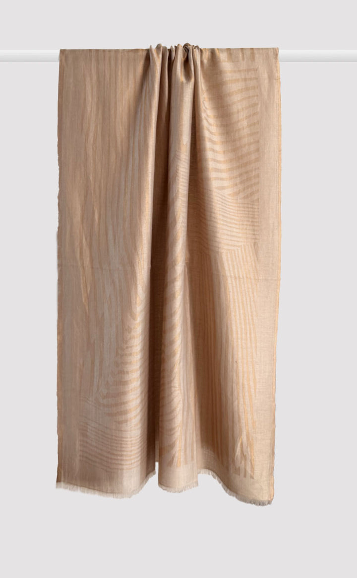 Beige Contour Zari Shawl