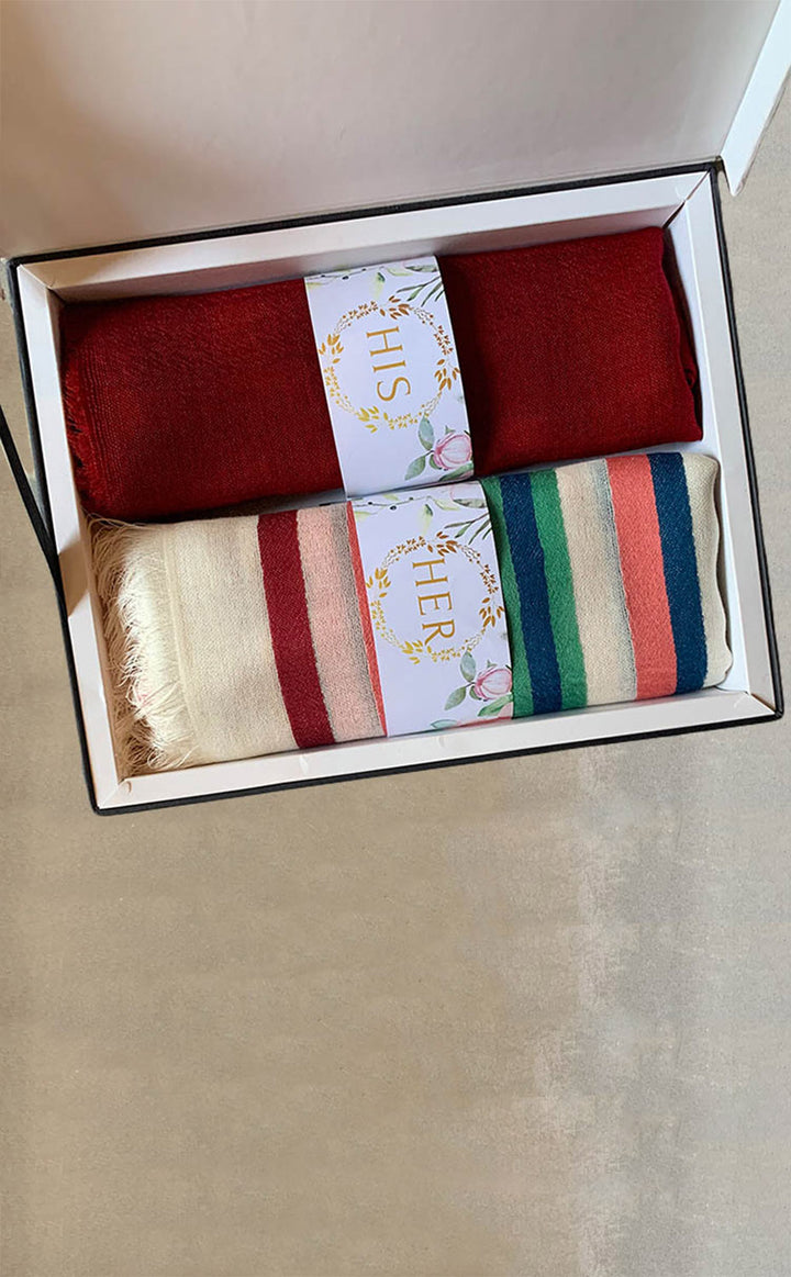 Coral Stripes His &amp; Her Set