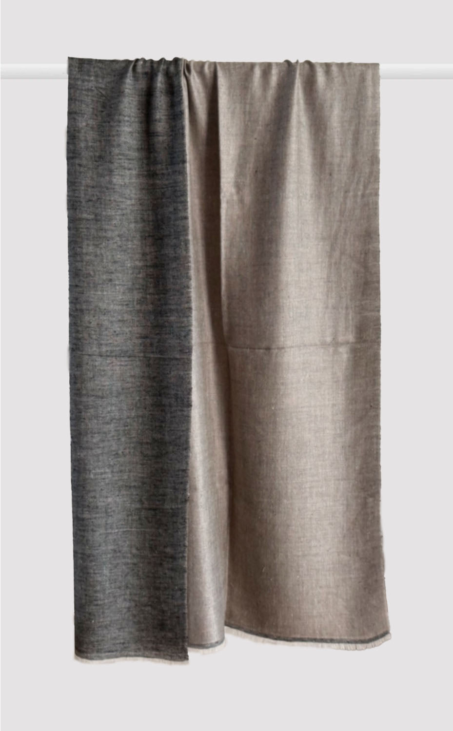 Graphite Cashmere Reversible Shawl