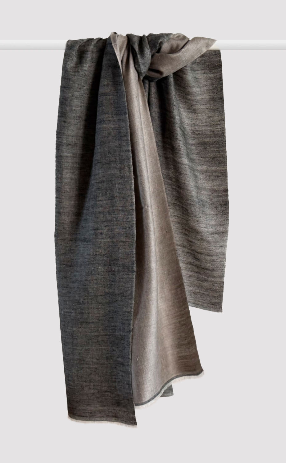 Graphite Cashmere Reversible Shawl