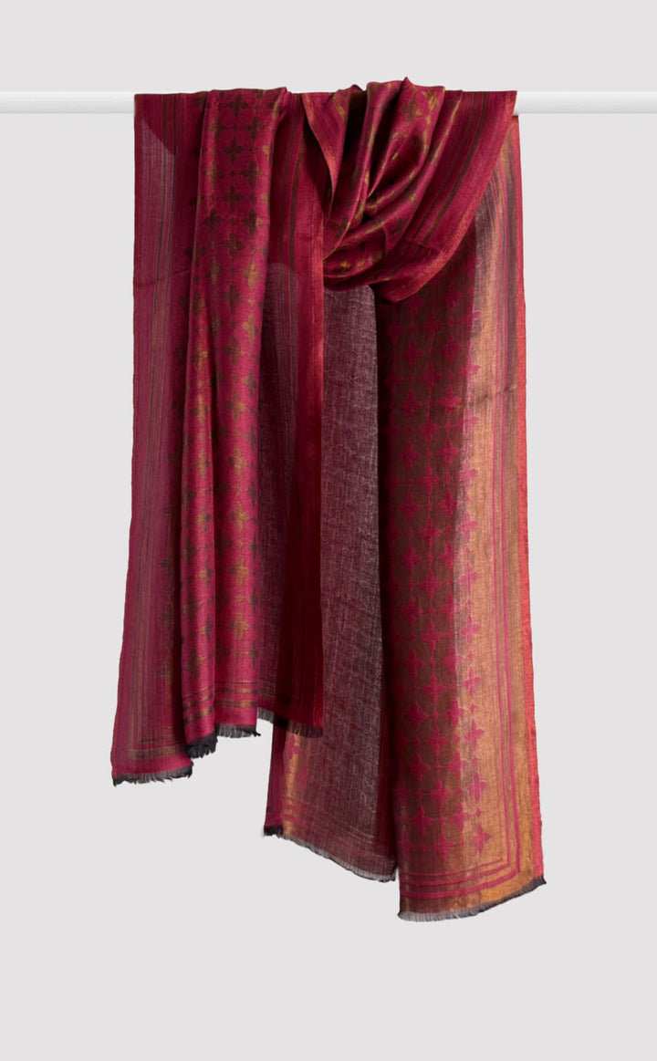 Darkpink/Plum Flora Zari Shawl