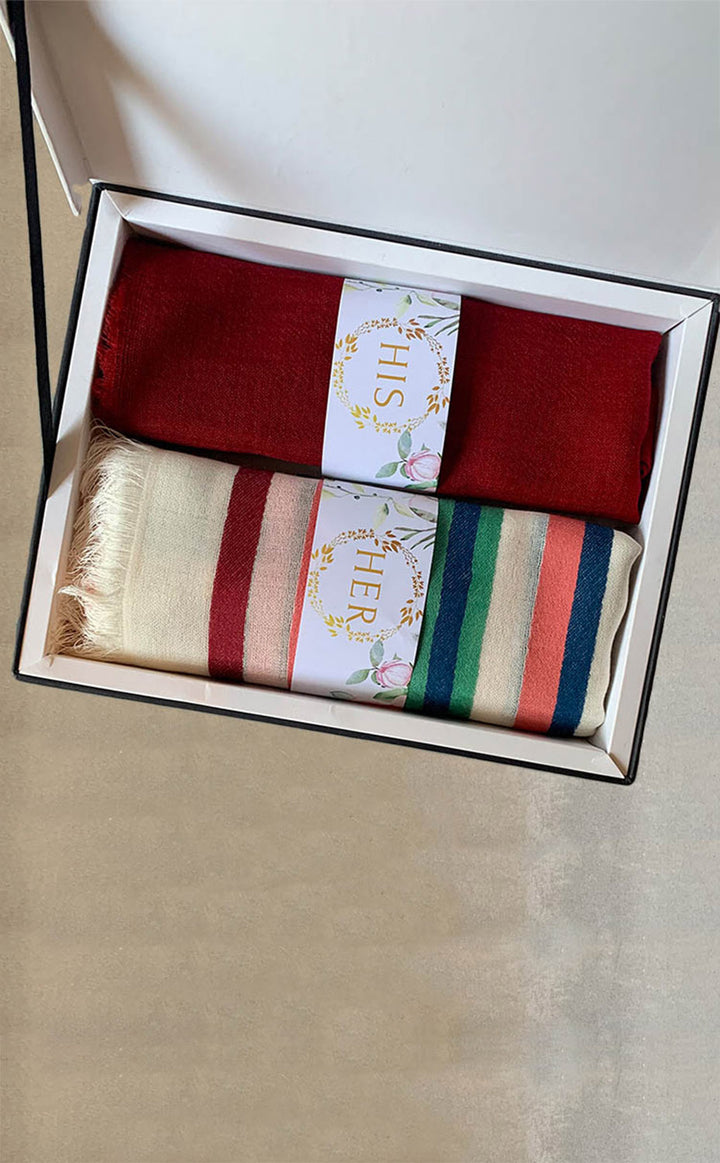 Coral Stripes His &amp; Her Set
