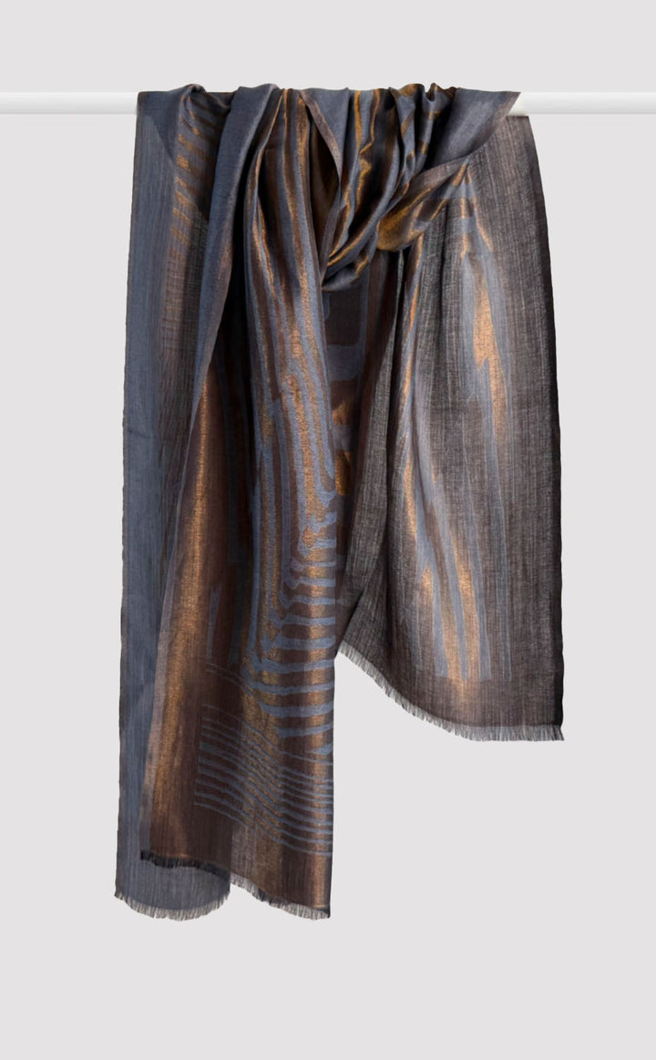 Slate Contour Zari Shawl