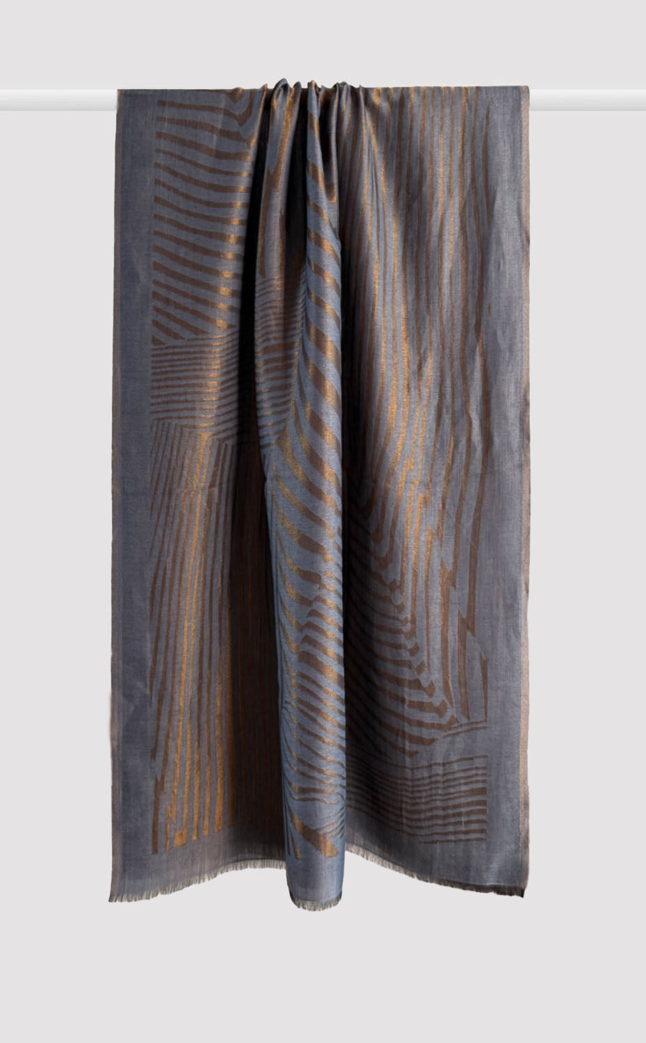 Slate Contour Zari Shawl