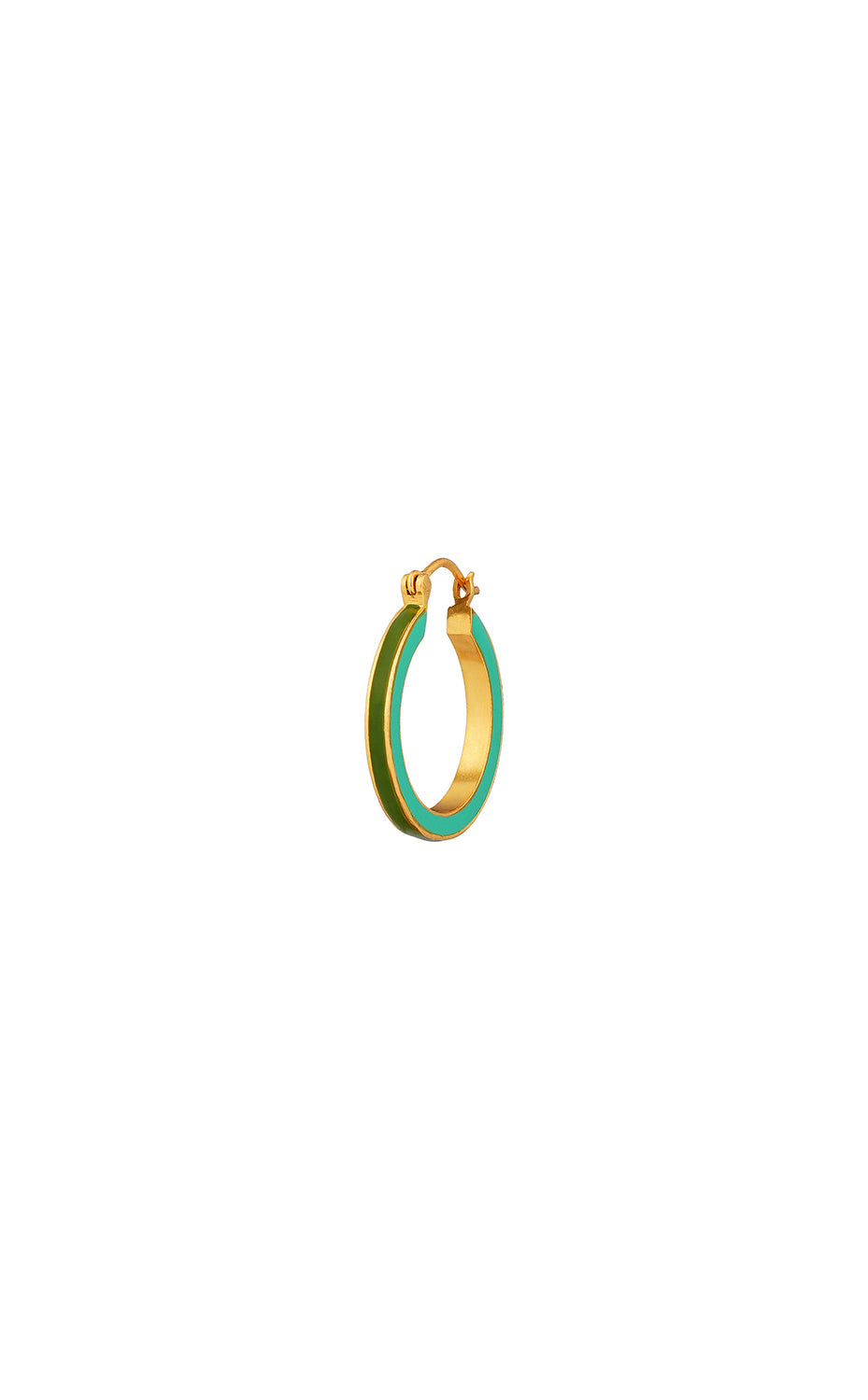 Teal Gold Large Hoops