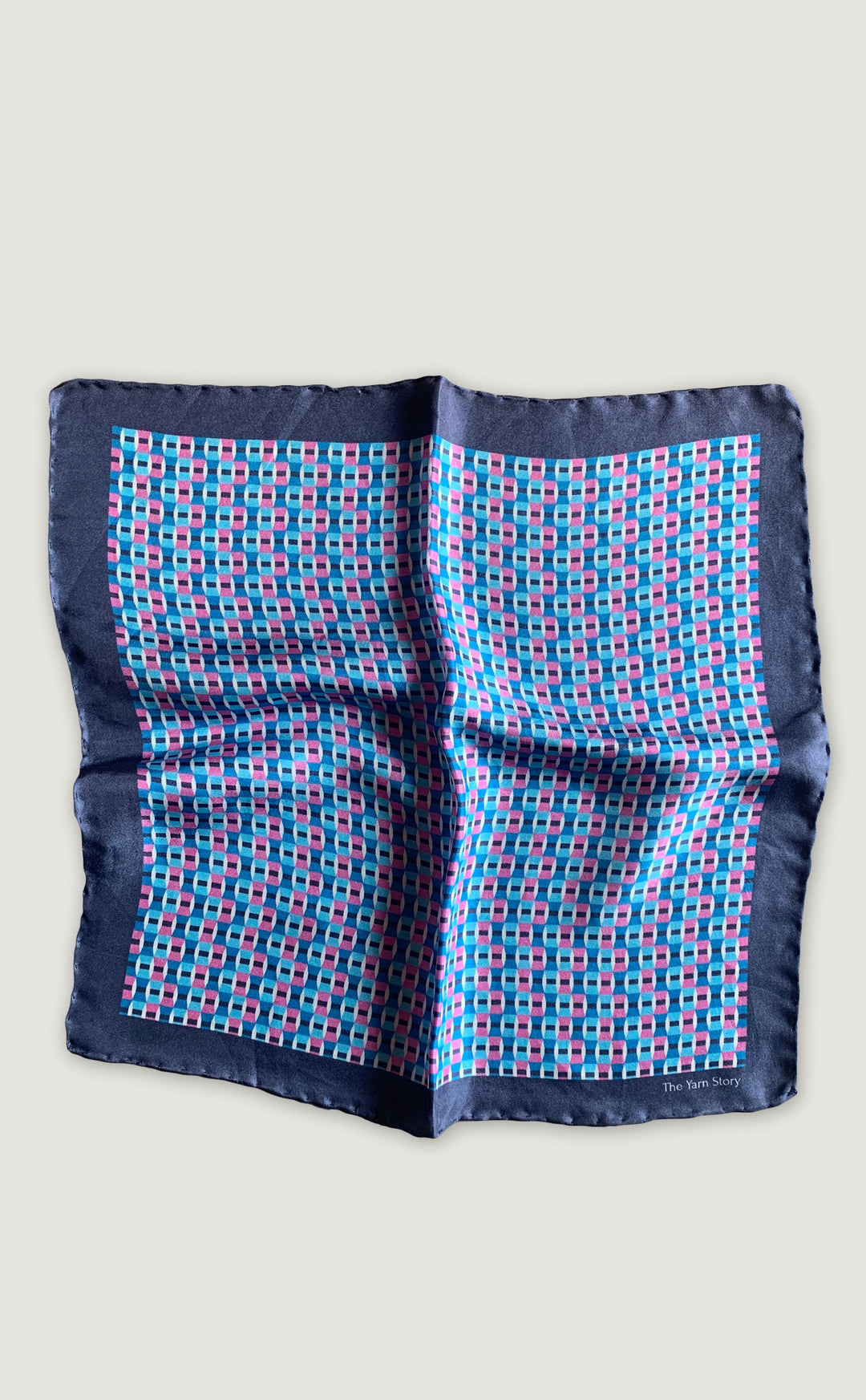 Geometric Navy Blue Pocket Square