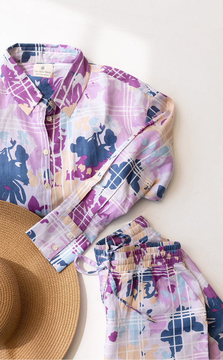 Purple Blossom Box Shirt