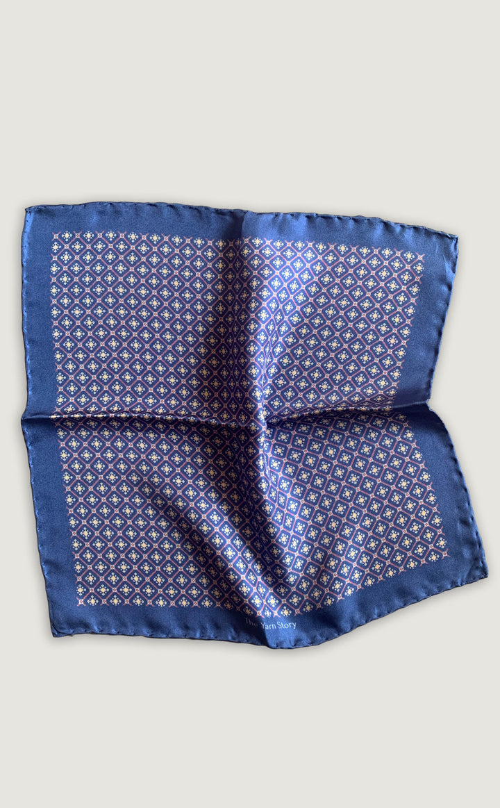 Blue Patola Pocket Square