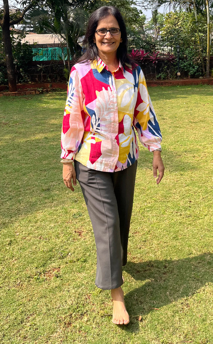 Moira Balloon Sleeve Shirt - Pink