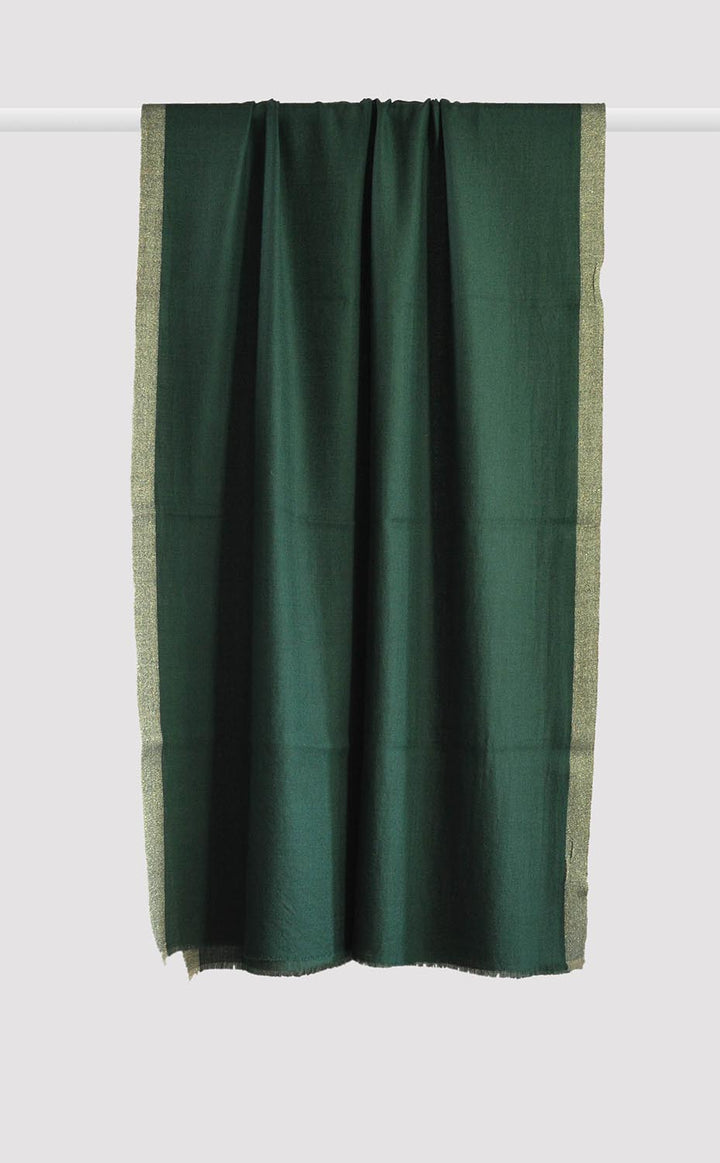 Wool Silk Zari - Bottle Green