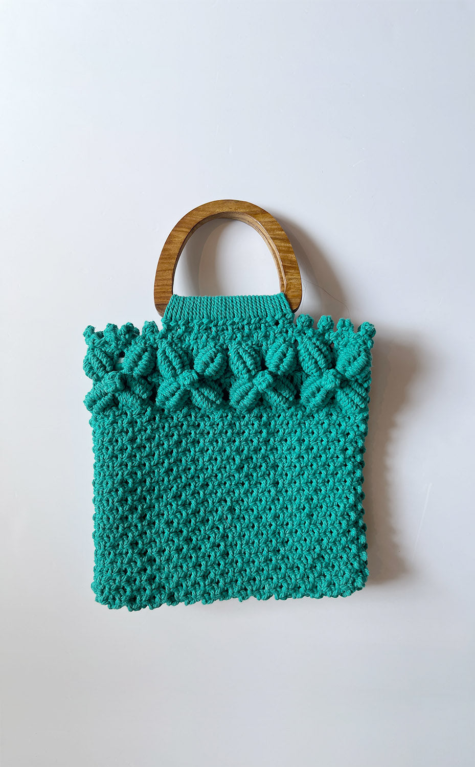 Macrame Bag Teal Resort Wear The Yarn Story