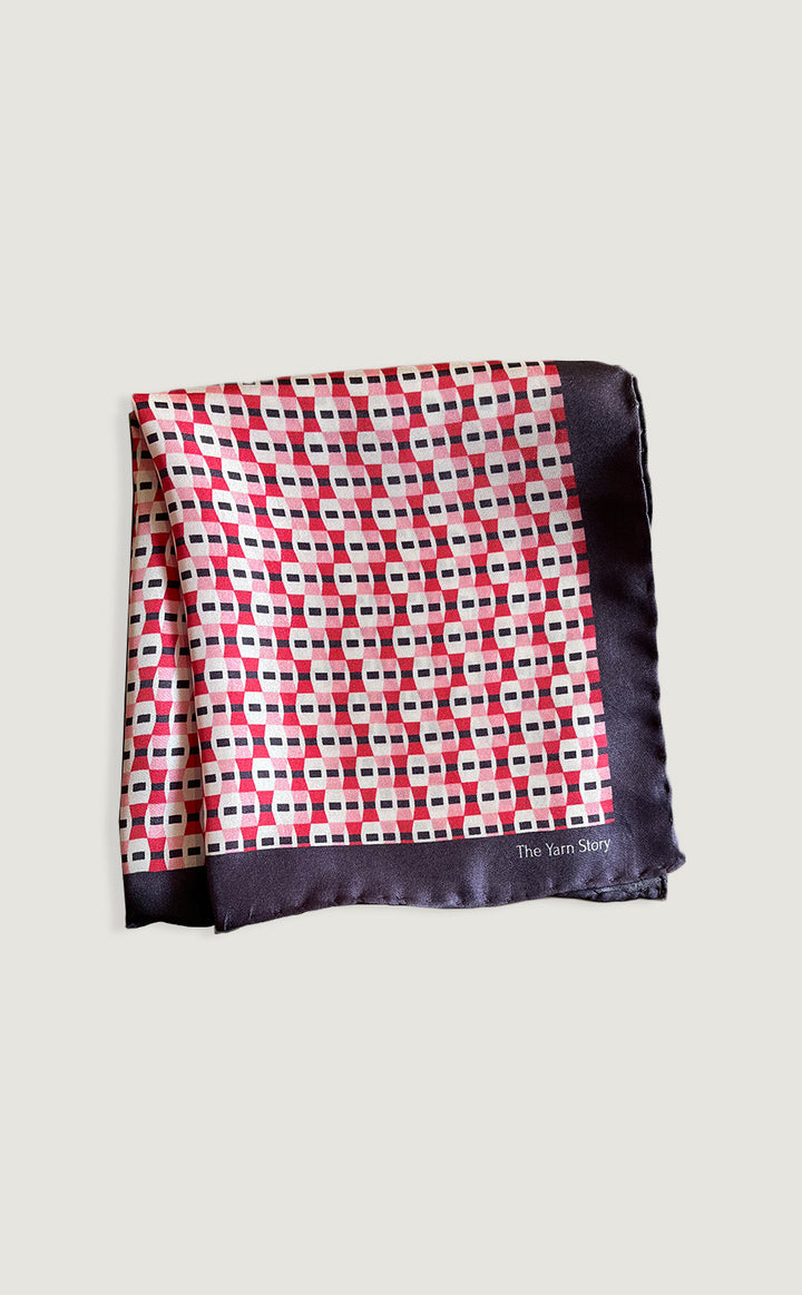 Geometric Red Pocket Square
