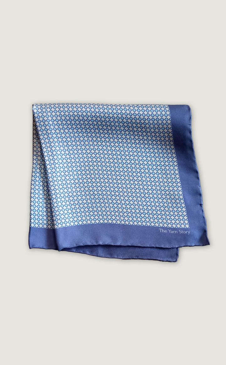 Simetria Ink Blue Pocket Square