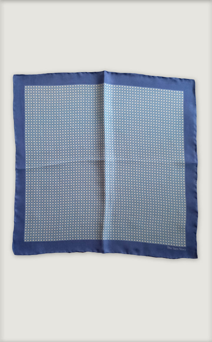 Simetria Ink Blue Pocket Square