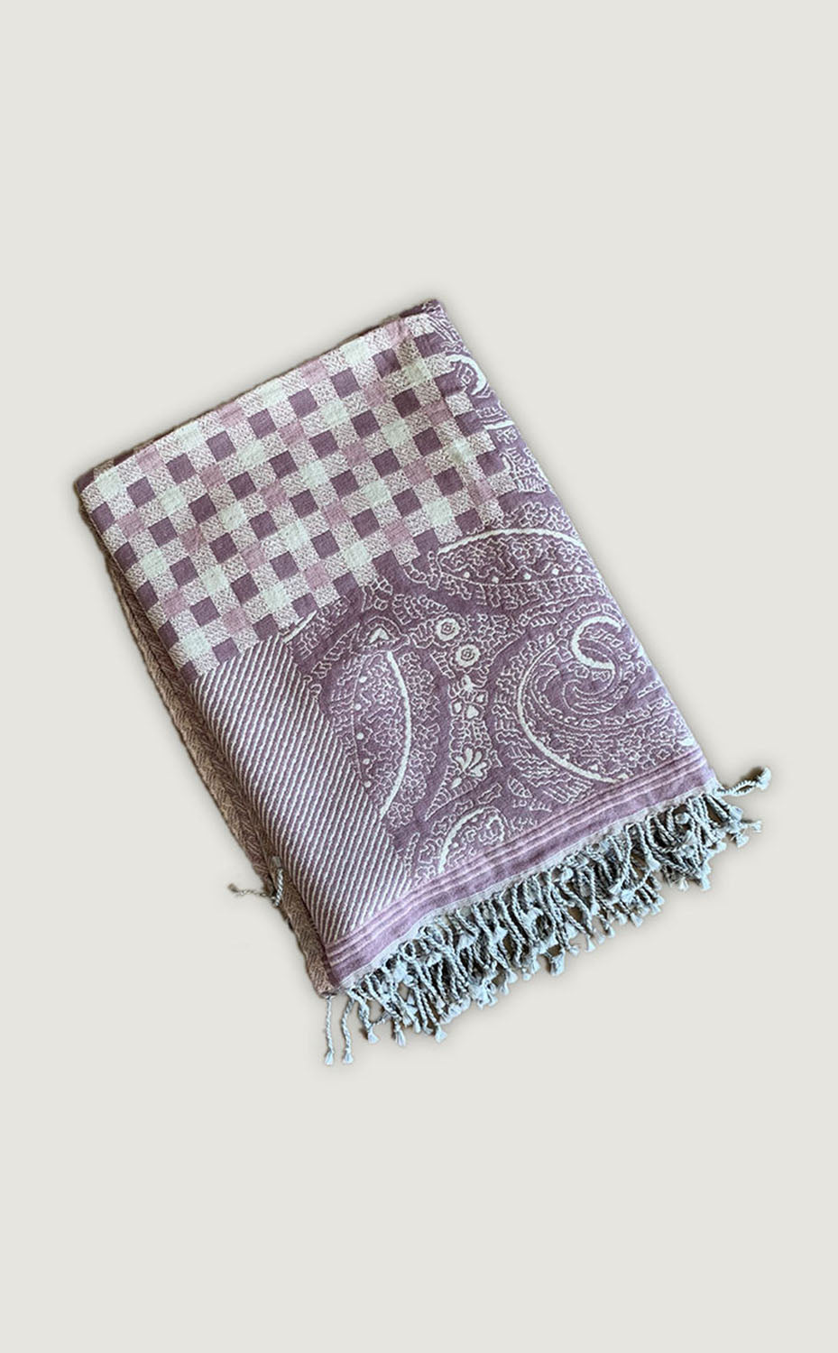 Lilac Houndstooth Throw