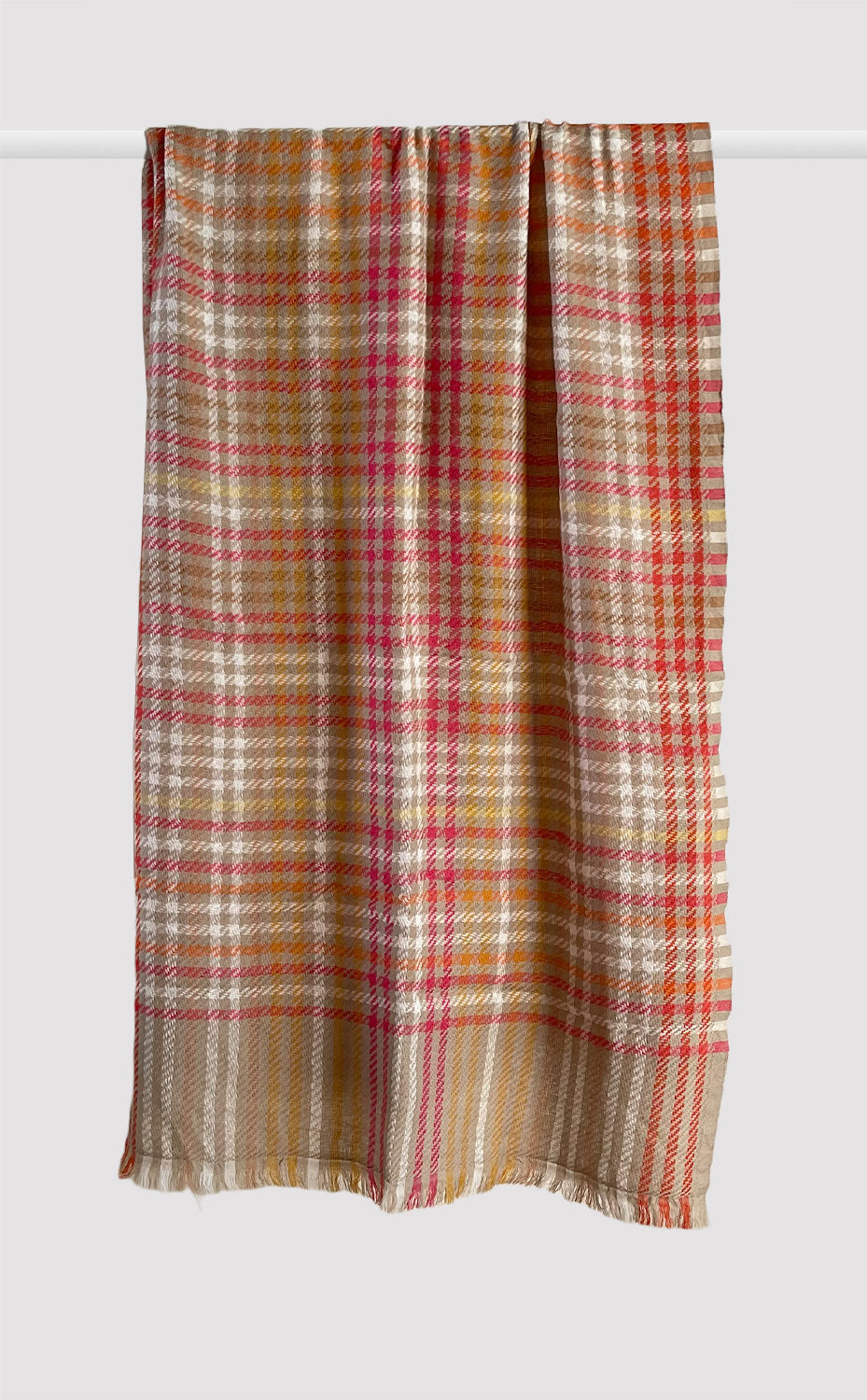 Sand Houndstooth Weave Merino Jacquard