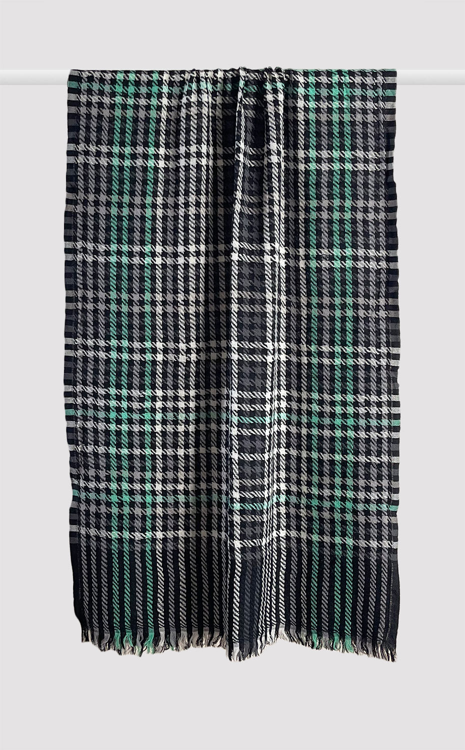 Ink Houndstooth Weave Merino Jacquard
