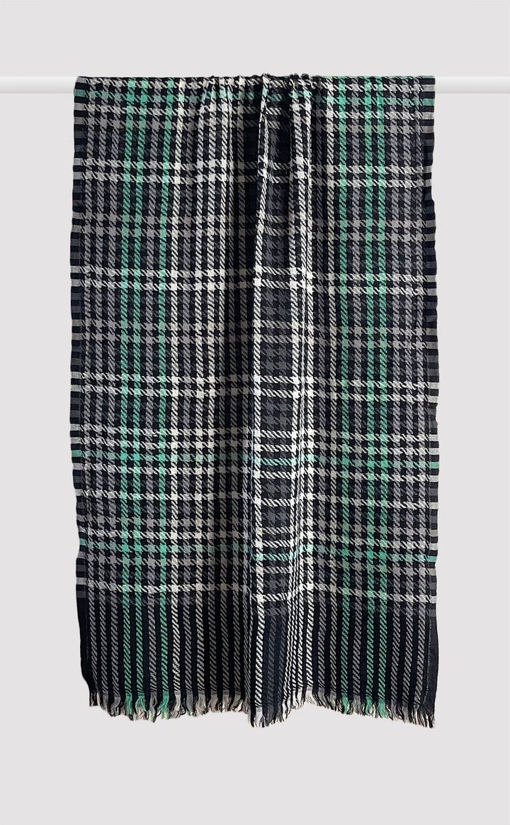 Ink Houndstooth Weave Merino Jacquard