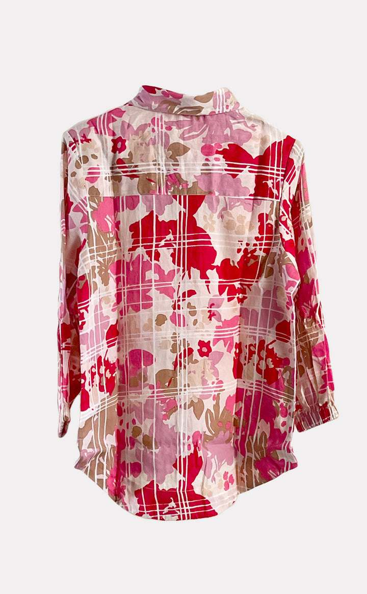 Pink Blossom Balloon Sleeve Shirt