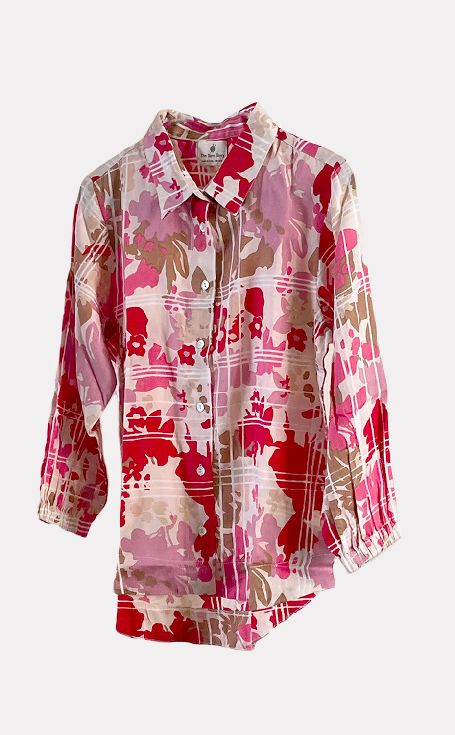 Pink Blossom Balloon Sleeve Shirt