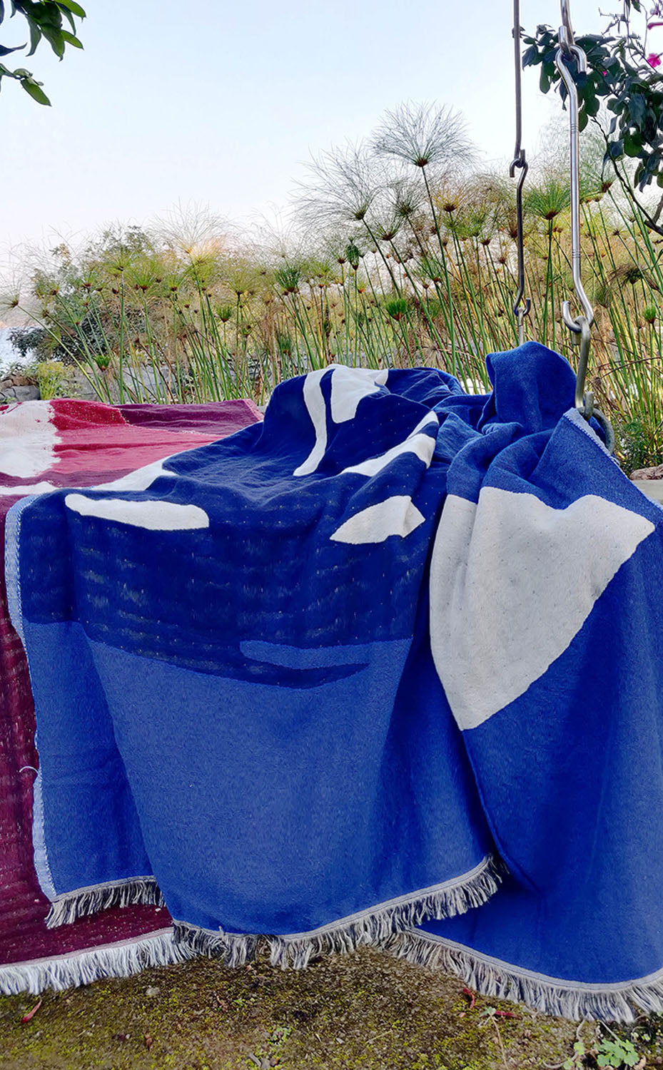Abstract Blue Throw