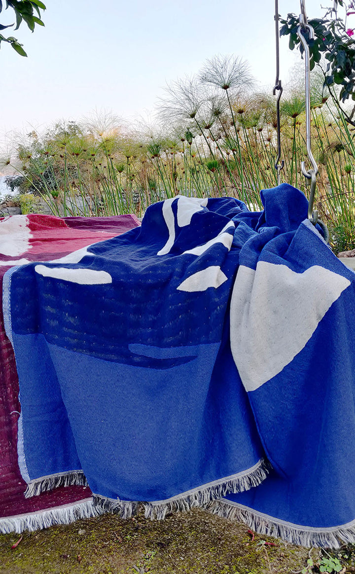 Abstract Blue Throw
