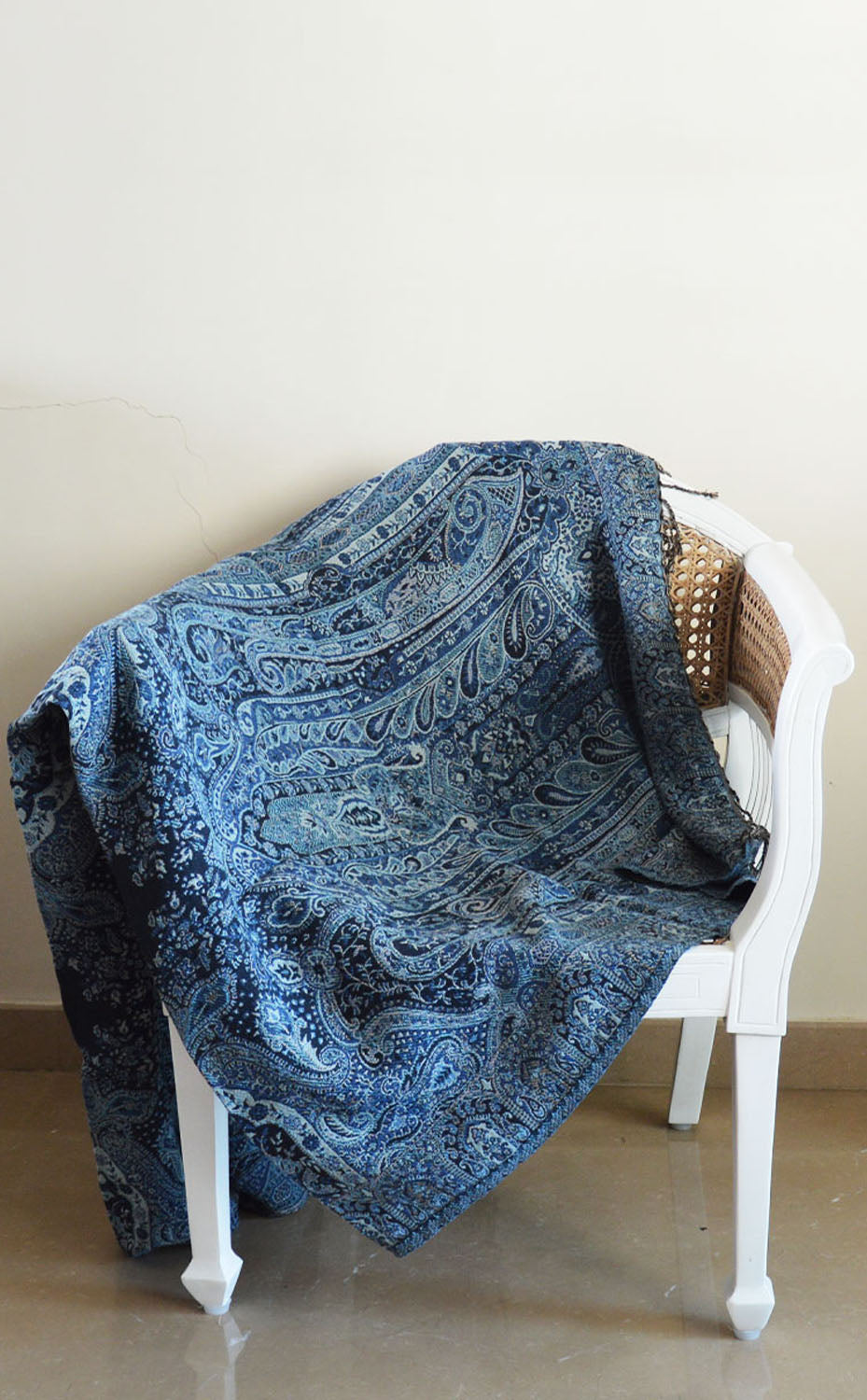 Royal Blue Paisley Throw