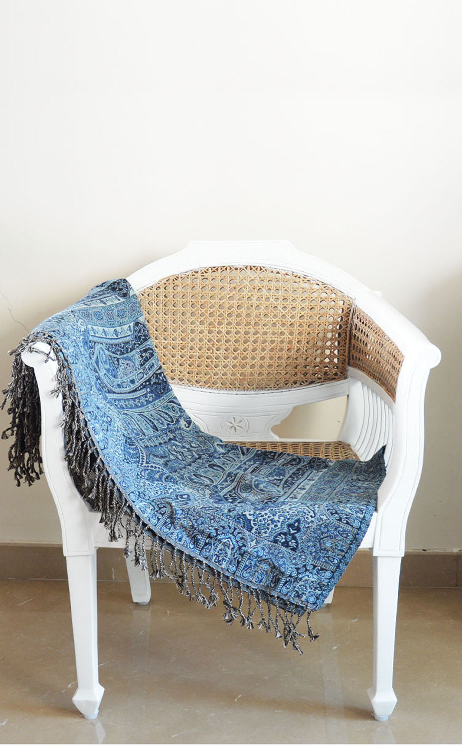 Royal Blue Paisley Throw