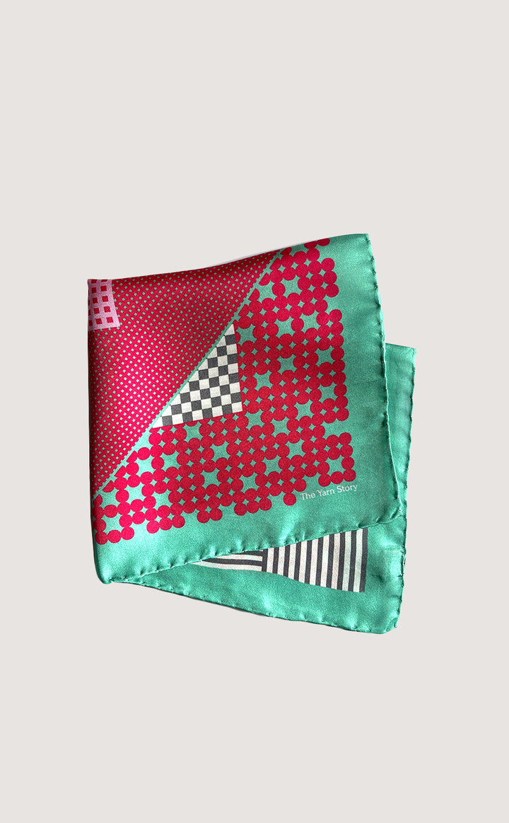 Puzzle Teal Pink Pocket Square