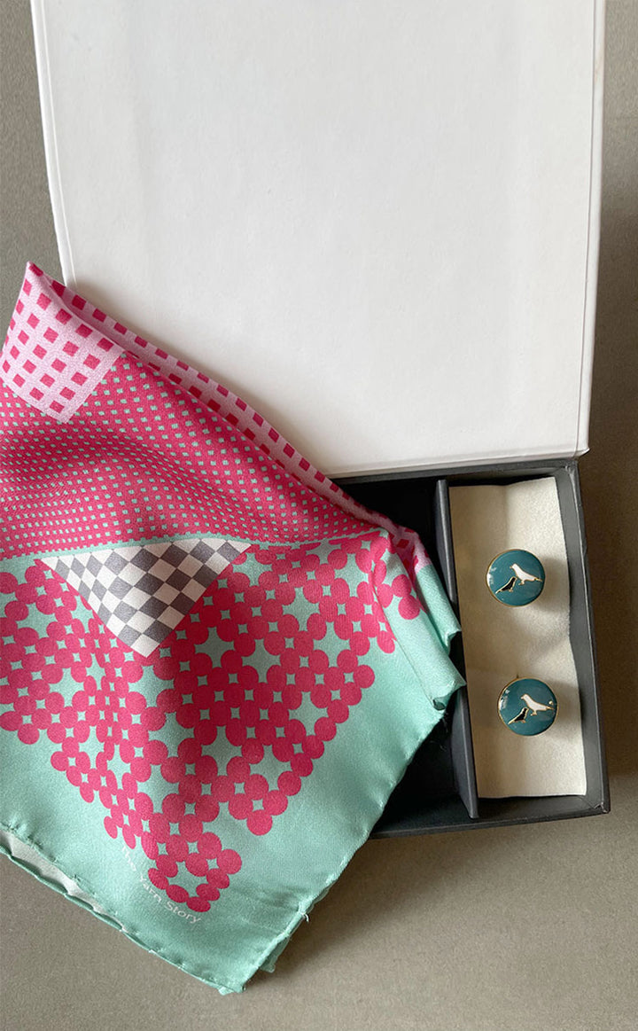 Geometric Turqua Dove Set