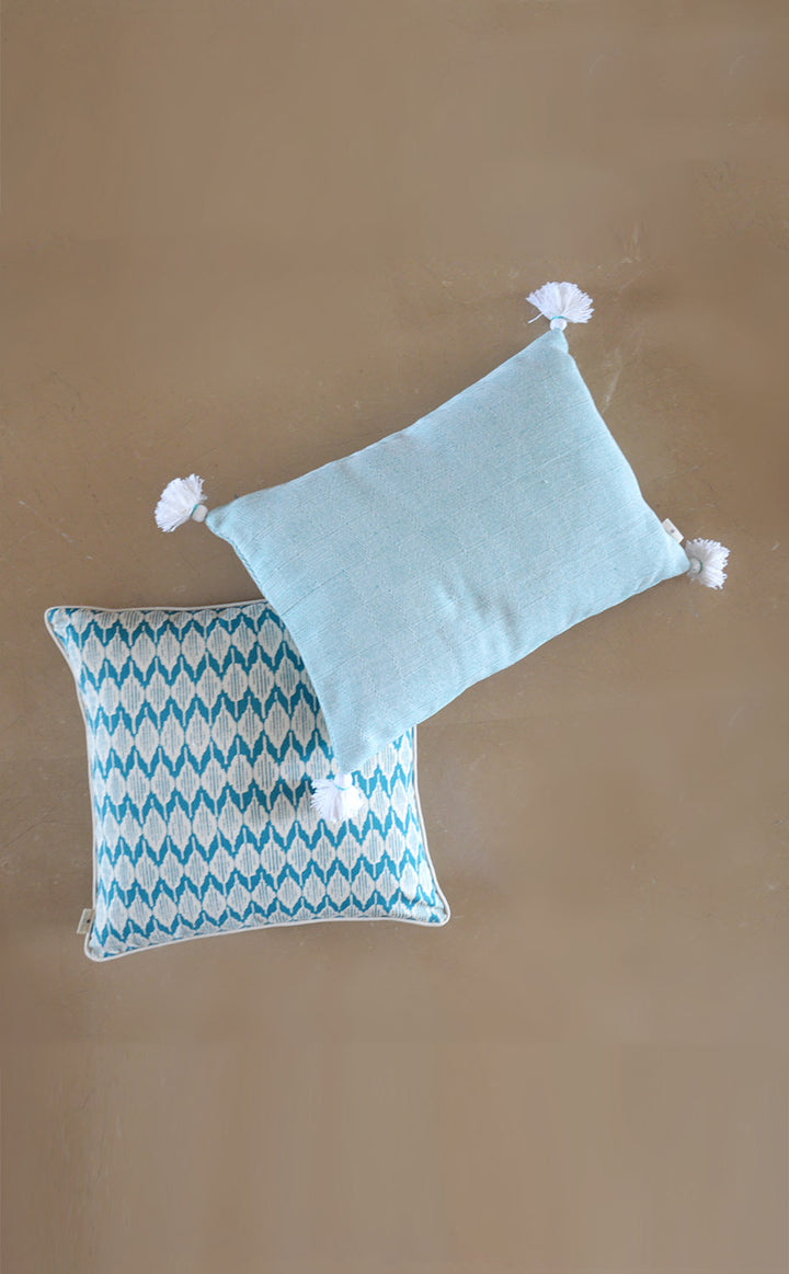 Teal Poplin Cushion