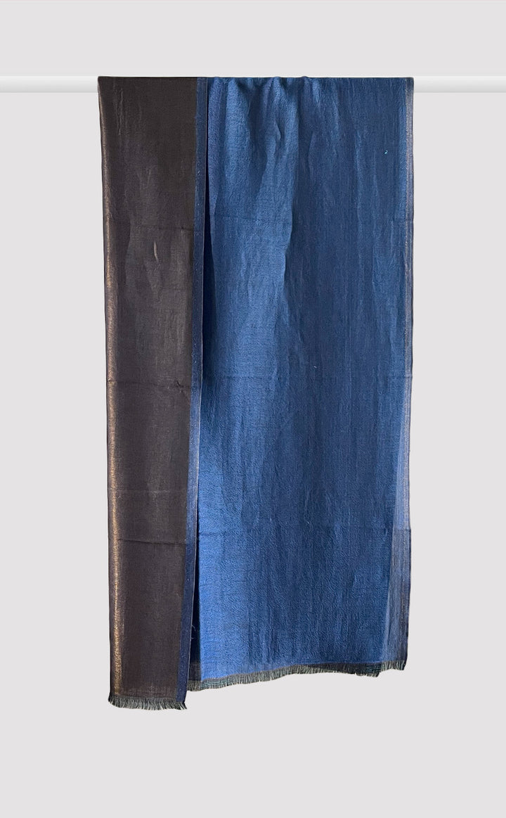 Zari Reversible Stole - Electric Blue