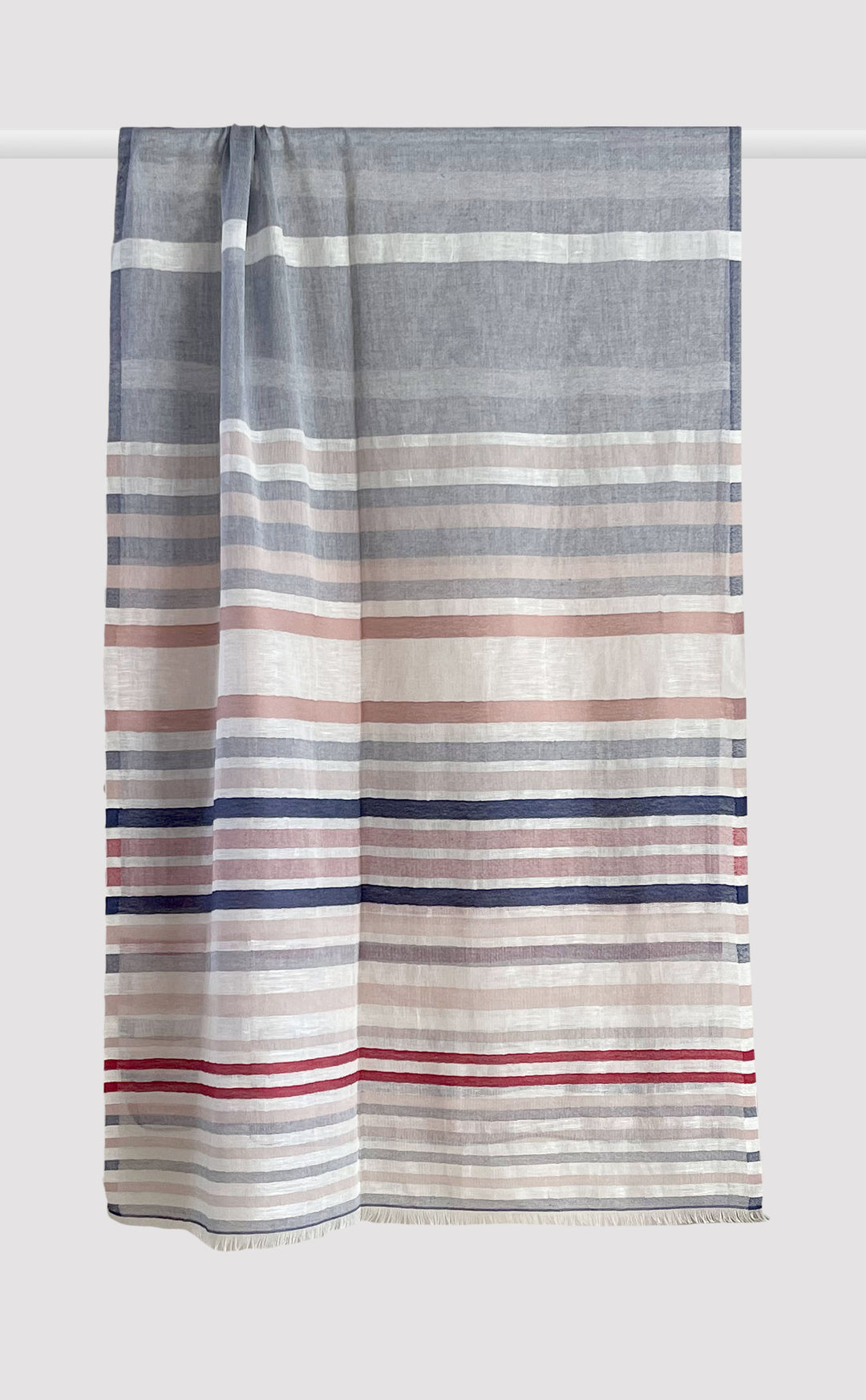 Maroon Stripes Cotton Linen Stole