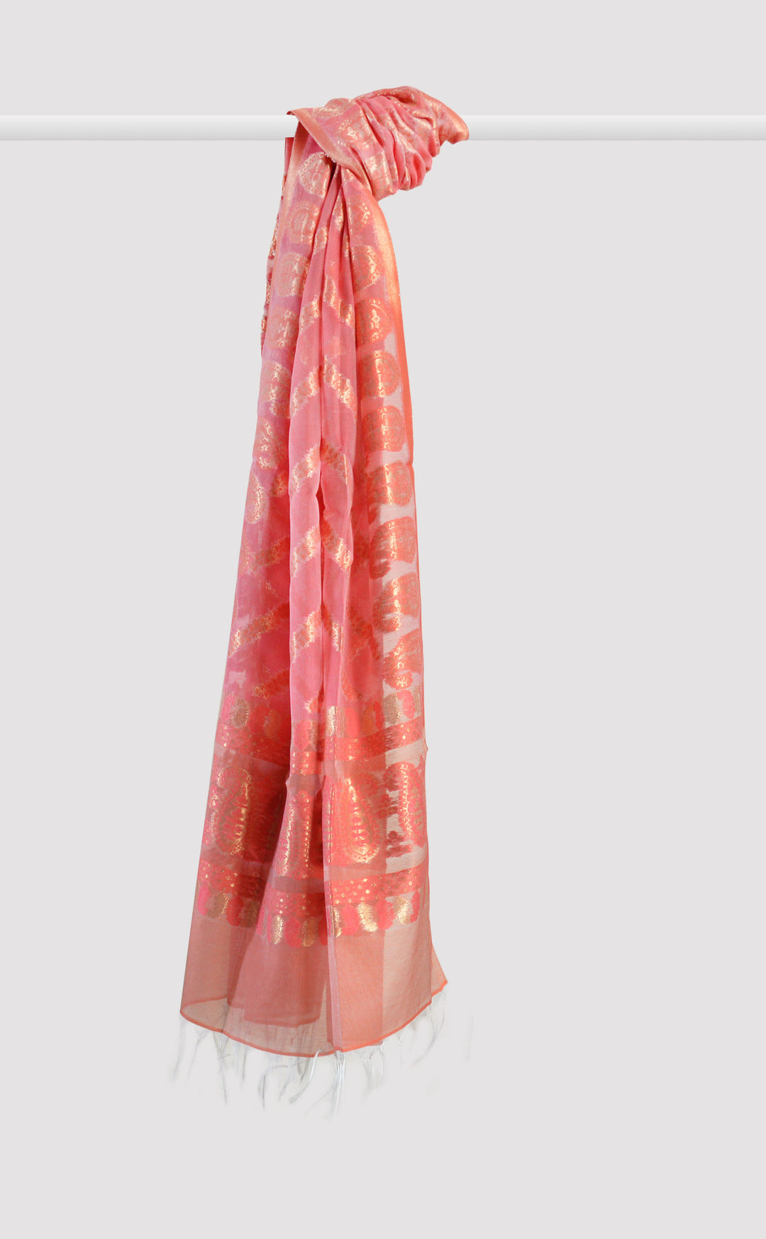 Pink Gold Paisley Dupatta