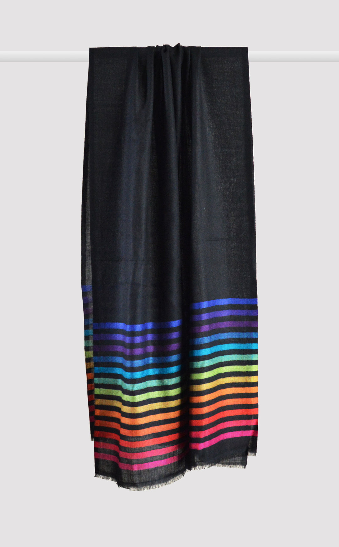 Merino Stripes Black Rainbow
