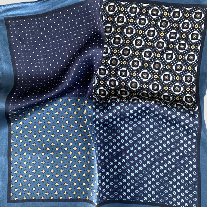 4 Macro Blue Pocket Square