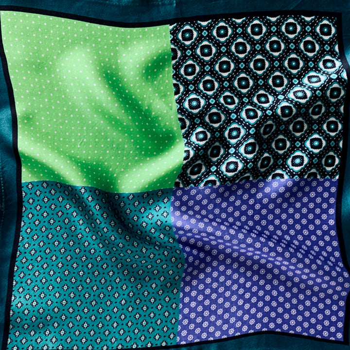 4 Macro Green Pocket Square