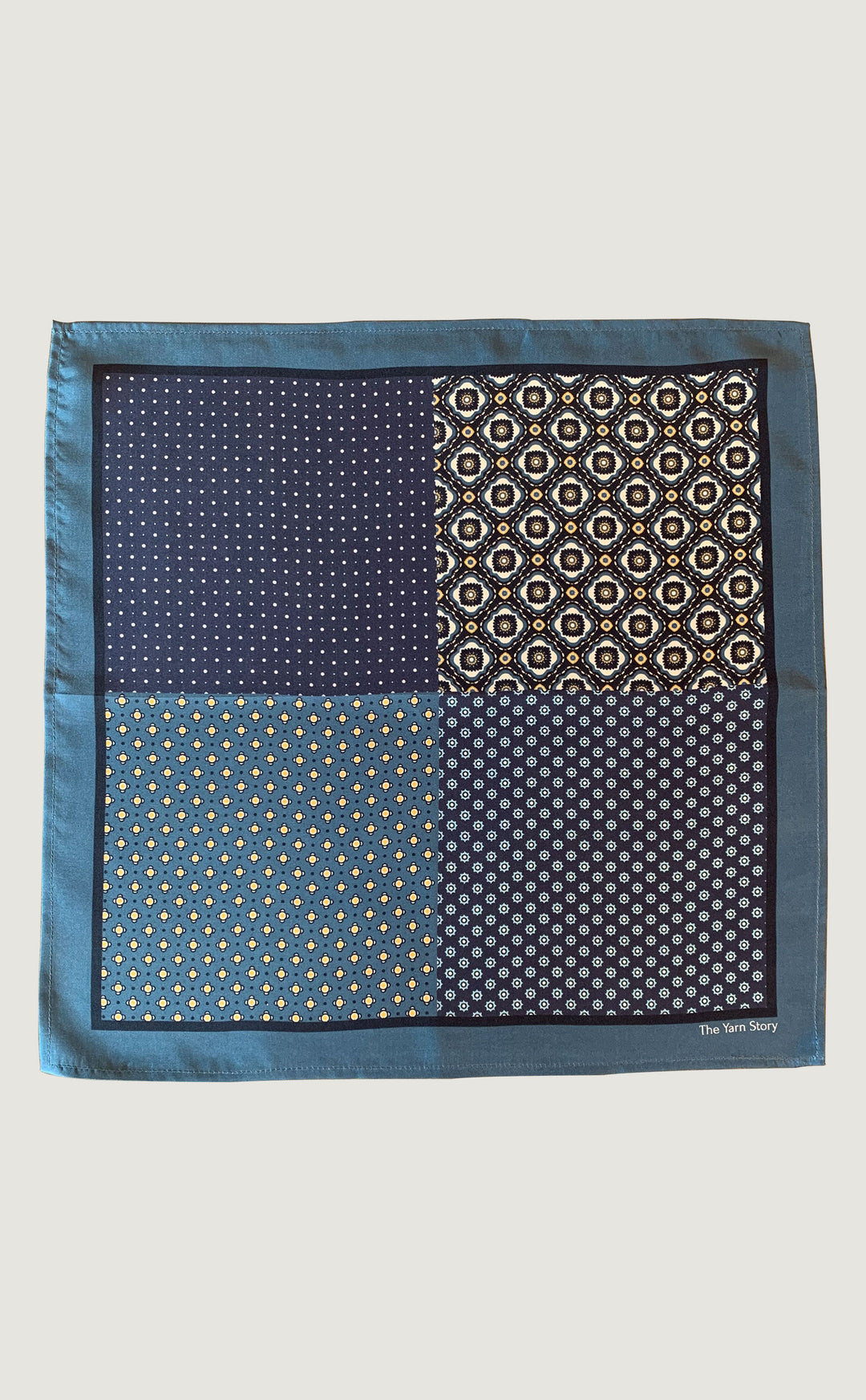 4 Macro Blue Pocket Square