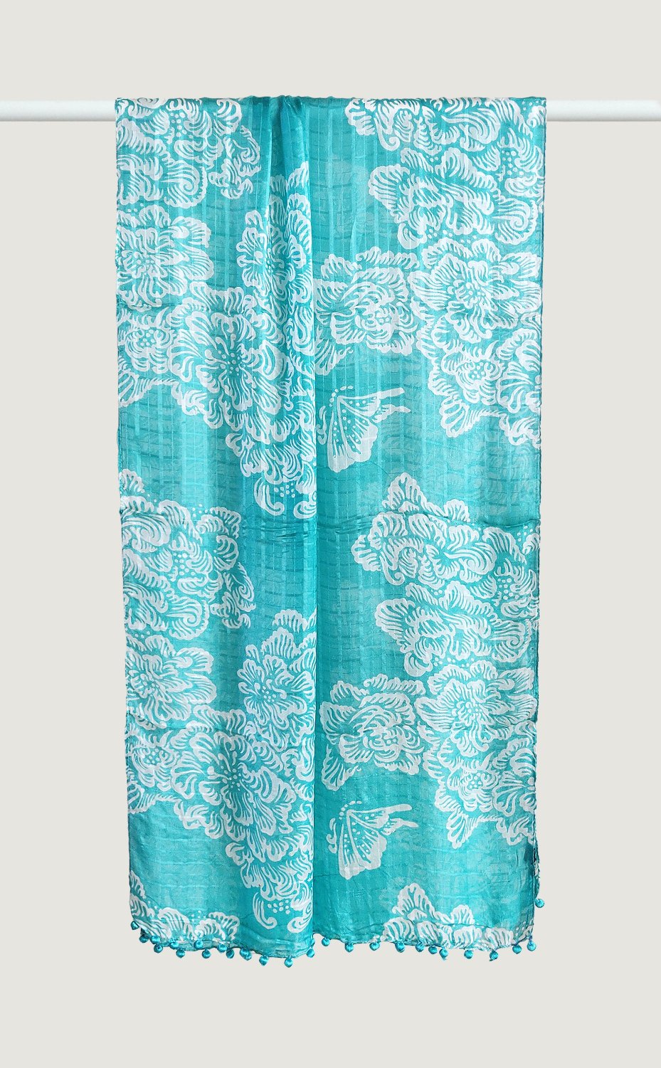 Sky Blue Tabby Silk Stole