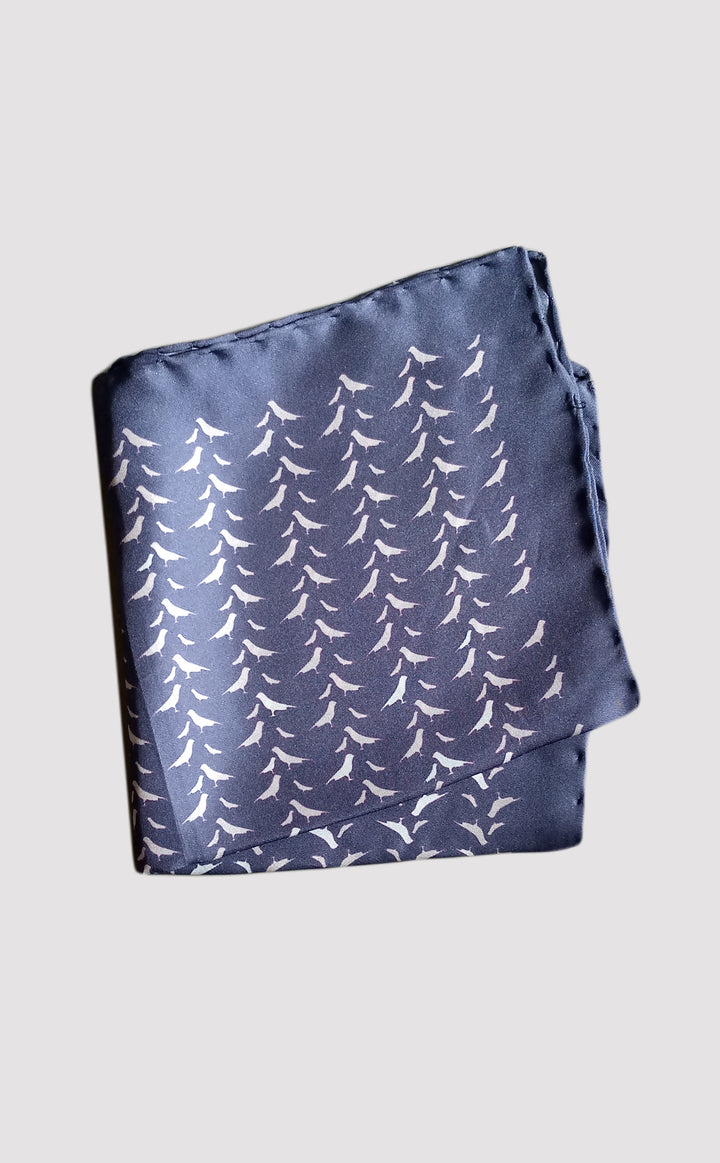 Navy Dove Pocket Square