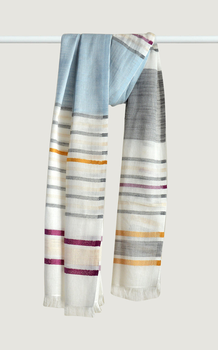 Plaid Cotton Linen Stripes Stole