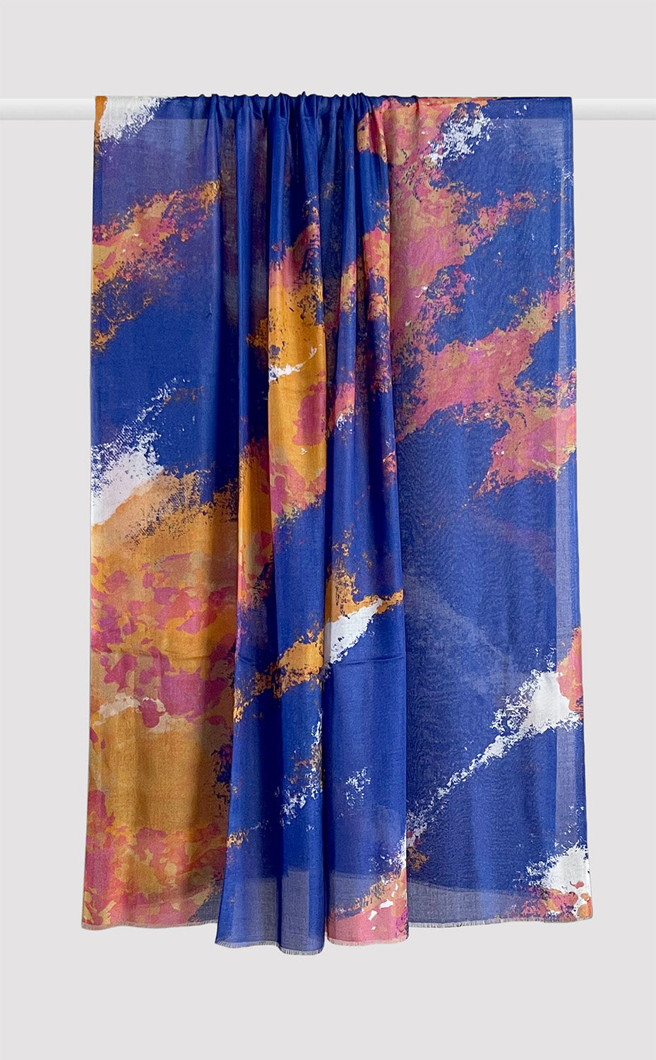 Blue Coral Printed Shawl