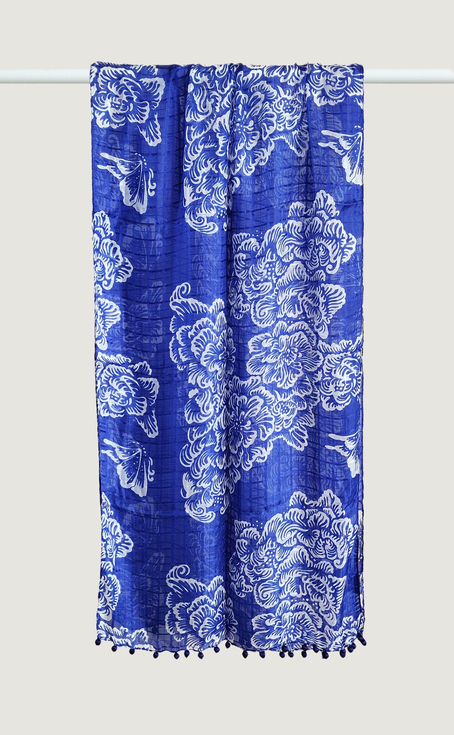 Electric Blue Tabby Silk Stole