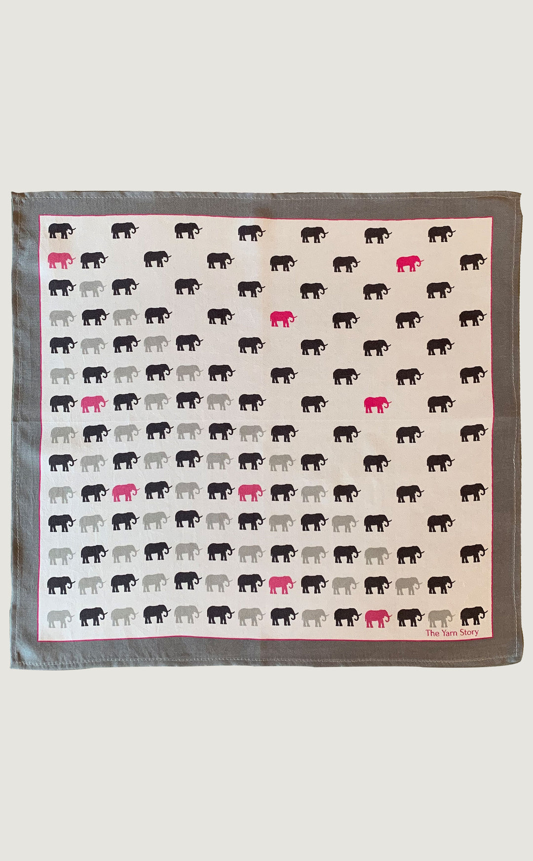 Grey Elephant Pocket Square