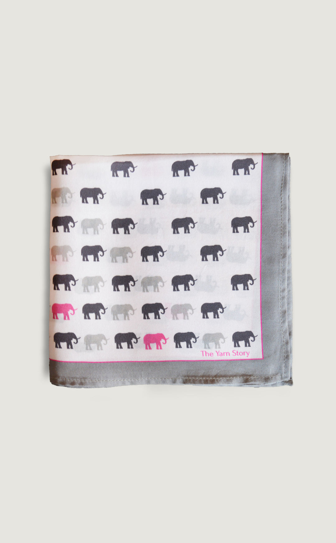 Grey Elephant Pocket Square