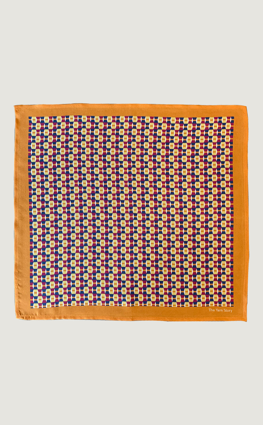 Geometric Blue Orange Pocket Square